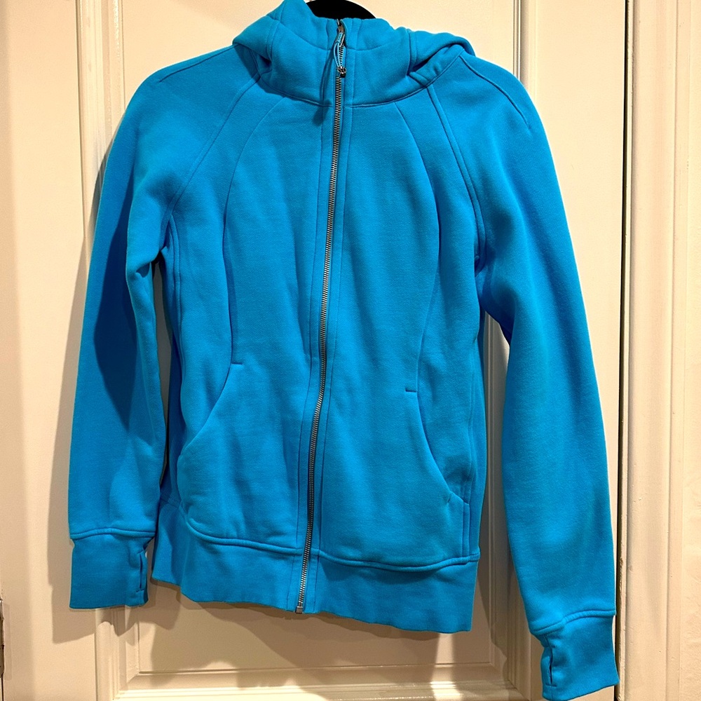 Lululemon Scuba Full Zip Hoodie Aqua Blue size 8